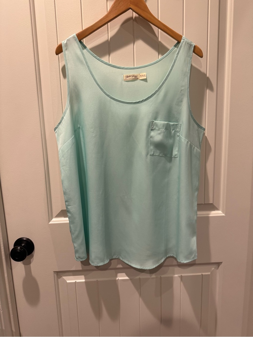 Mint Green Sleeveless Pocket Tank Top - Faded Glory - XL